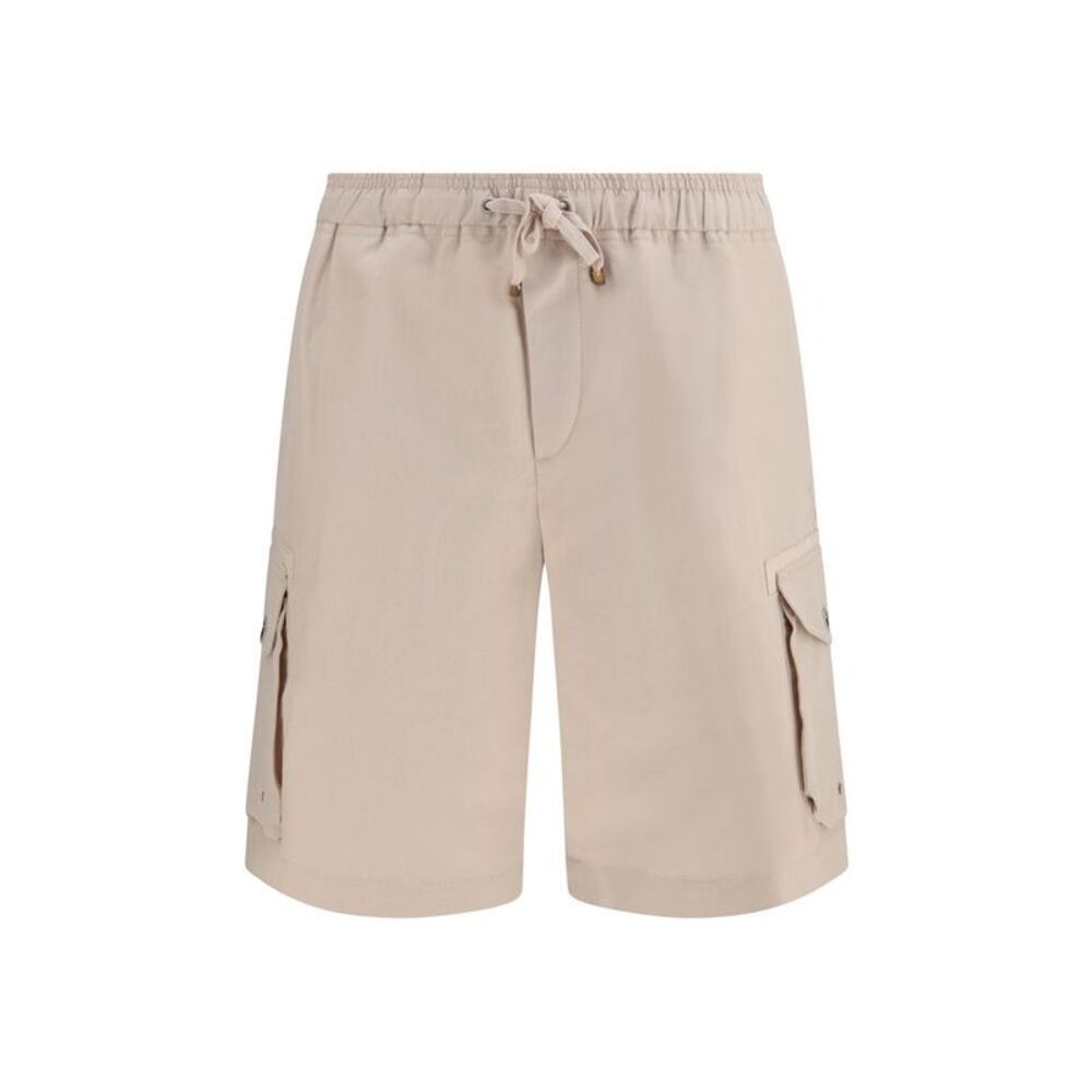 Brunello Cucinelli Beige Linen Bermuda Men's Shorts